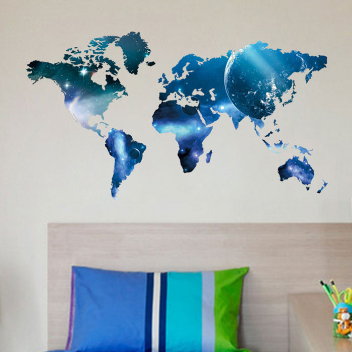 Planet World Map Wall Art Sticker