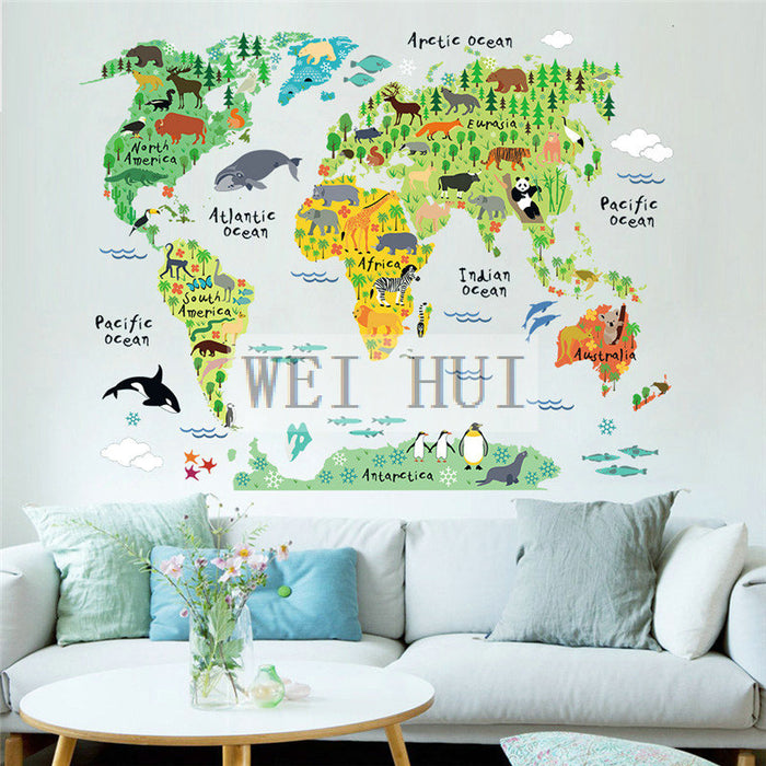 World Map global Vinyl Mural Wall Sticker