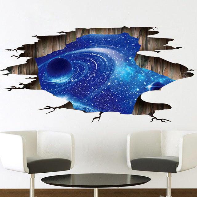 3d cosmic space galaxy wall stickers