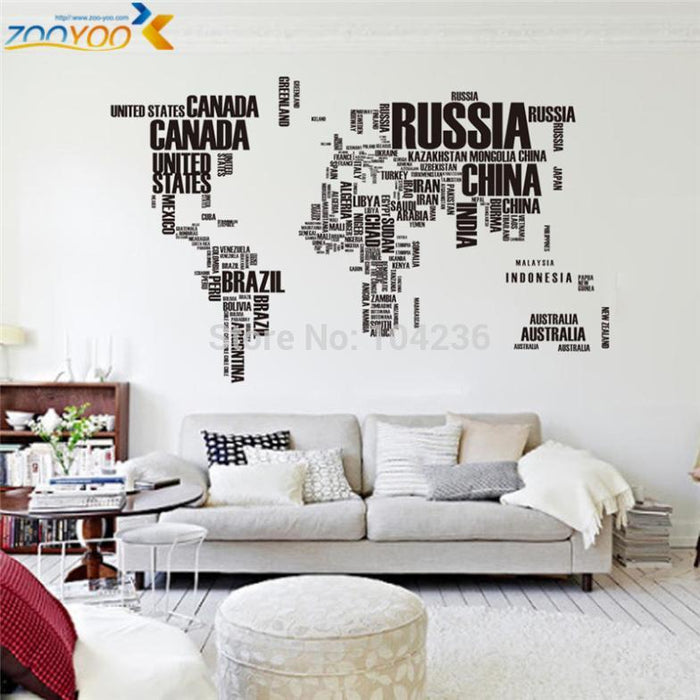 creative letters map wall art