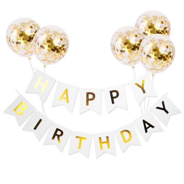 Gold Confetti Balloons 12inch Inflatable Birthday Balloon