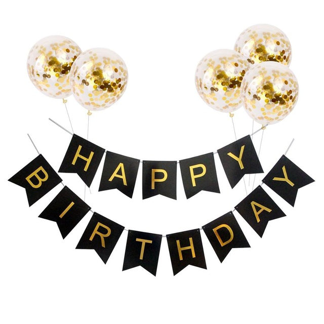 Gold Confetti Balloons 12inch Inflatable Birthday Balloon