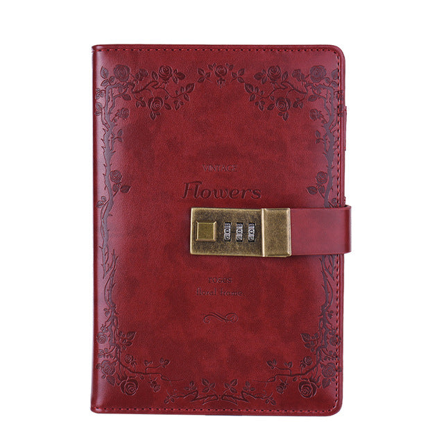 PU Password Lock Notebook