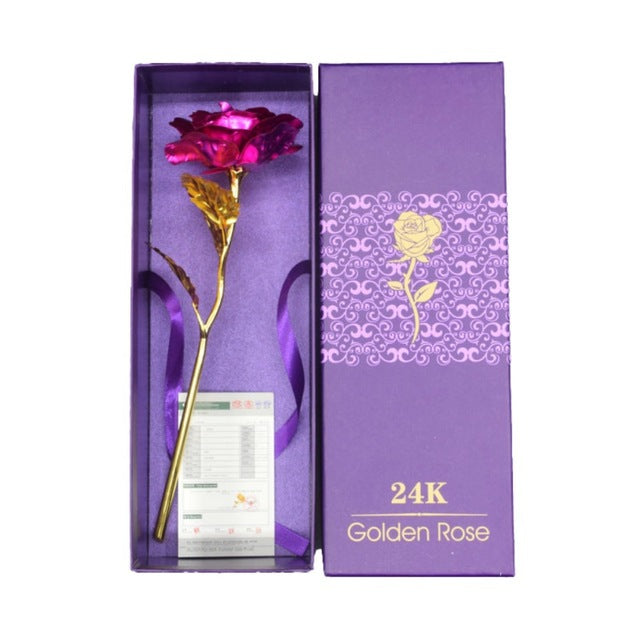 24k Gold Plated Rose With Love Holder Box