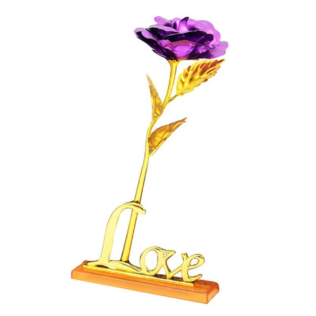 24k Gold Plated Rose With Love Holder Box