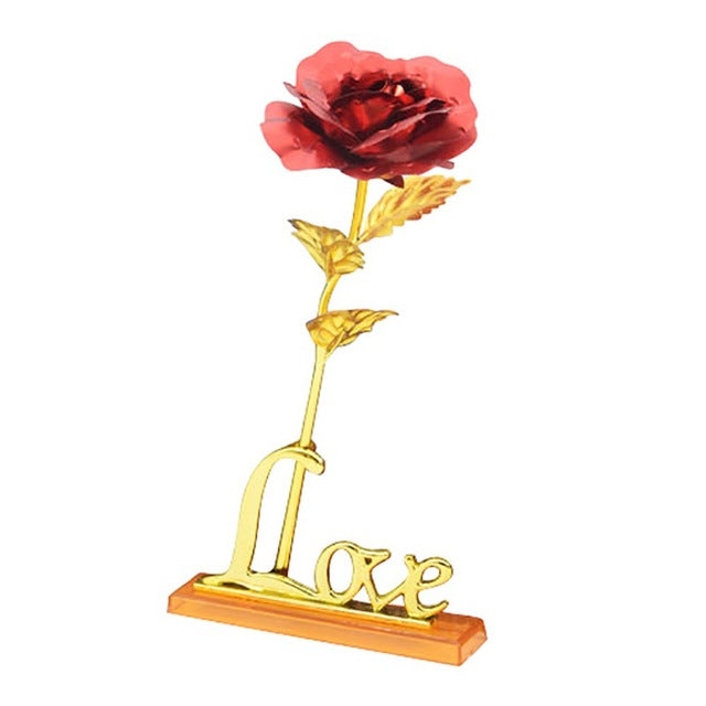 24k Gold Plated Rose With Love Holder Box