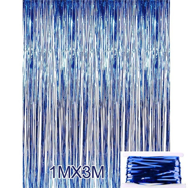 92*245cm Rose Gold Party Decoration Shimmering Foil Fringe