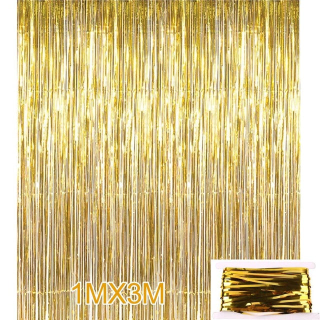 92*245cm Rose Gold Party Decoration Shimmering Foil Fringe