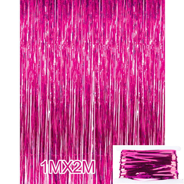 92*245cm Rose Gold Party Decoration Shimmering Foil Fringe