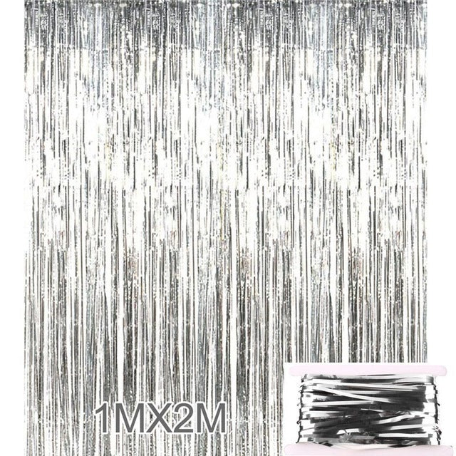 92*245cm Rose Gold Party Decoration Shimmering Foil Fringe