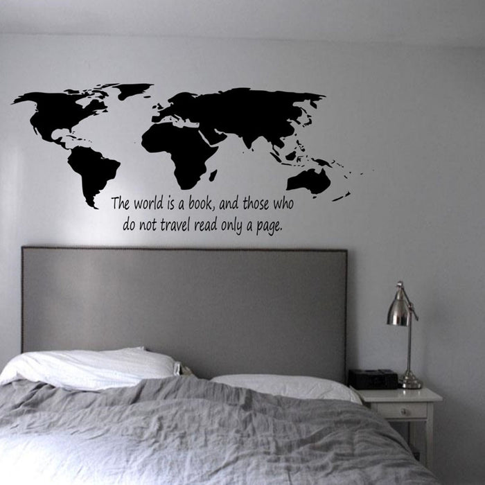 The World Is A Book World Map Wall Stickers