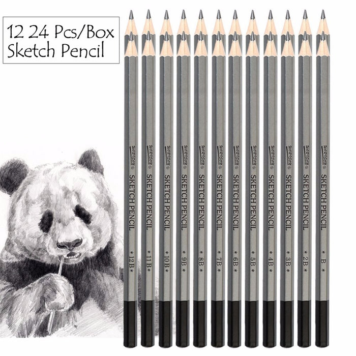 High Quality 12/24Pcs  Sketching Pencils