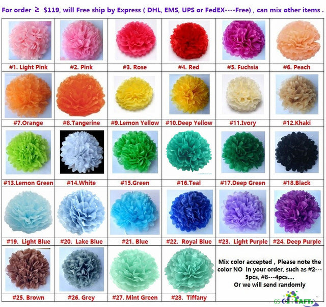 Tissue Paper Pom Poms Mix Color Flower